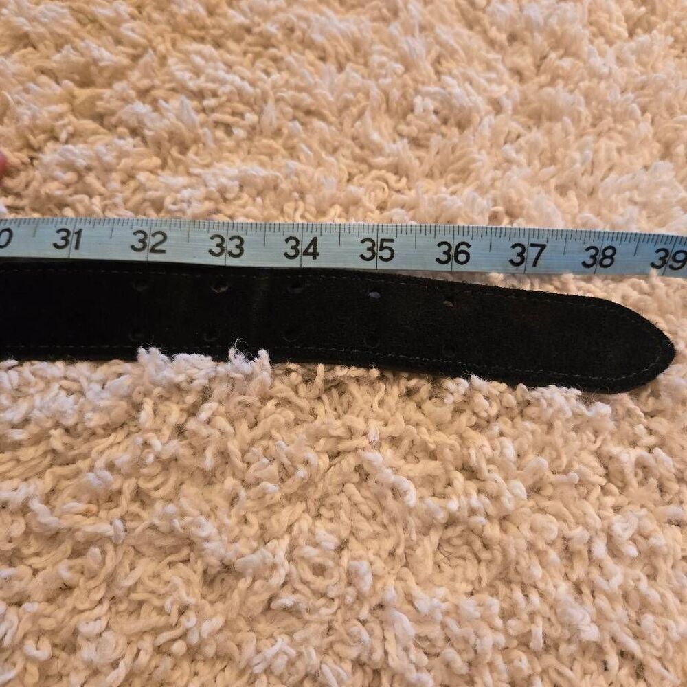 Black Suede Leather Belt M/L - Picture 5 of 7